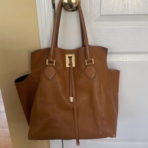 Michael Kors Collection Miranda Brown Leather Tote
